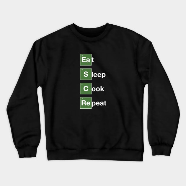 Eat Sleep Cook Repeat Crewneck Sweatshirt by AliceTWD